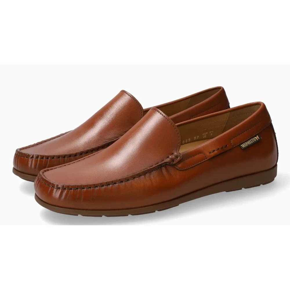 Mephisto Algoras Brandy Leather Loafers Shoes Men's 11 Moccasin Comfort Brown
